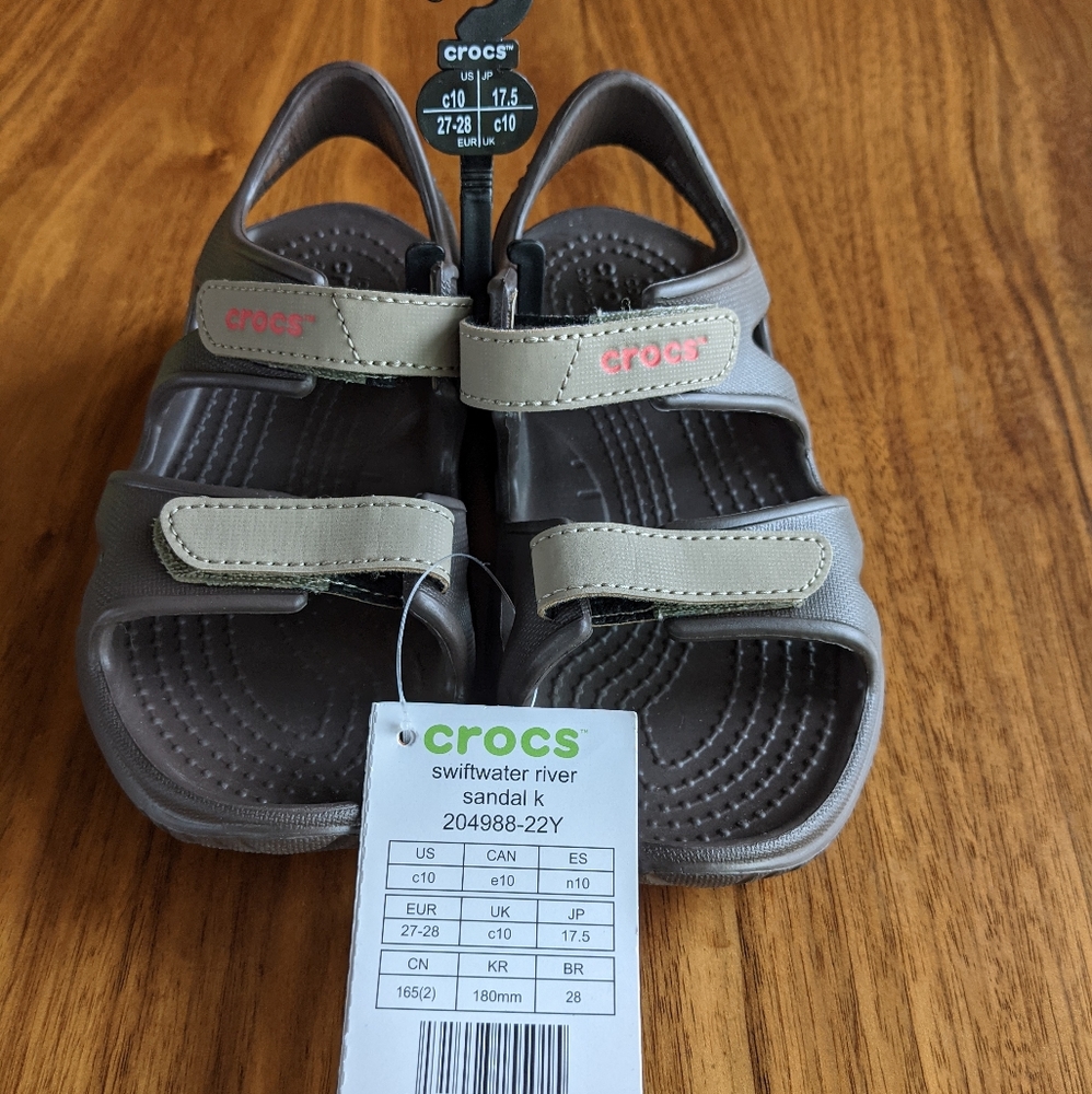 CROCS Swiftwater River Sandal, Size child 10, NWT